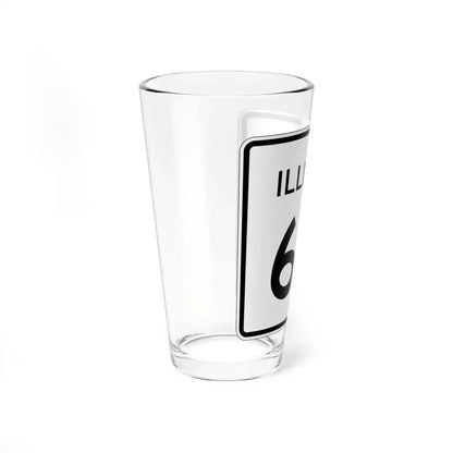 Illinois 63 (Illinois) (Road Sign) Pint Glass 16oz - Go Mug Yourself