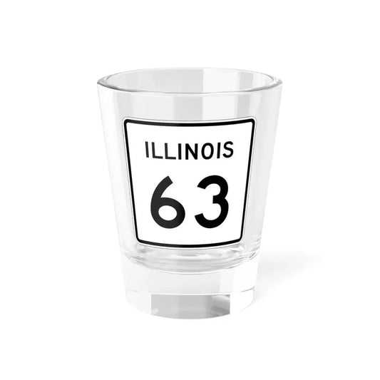 Illinois 63 (Illinois) (Road Sign) Shot Glass 1.5oz 1.5oz - Go Mug Yourself