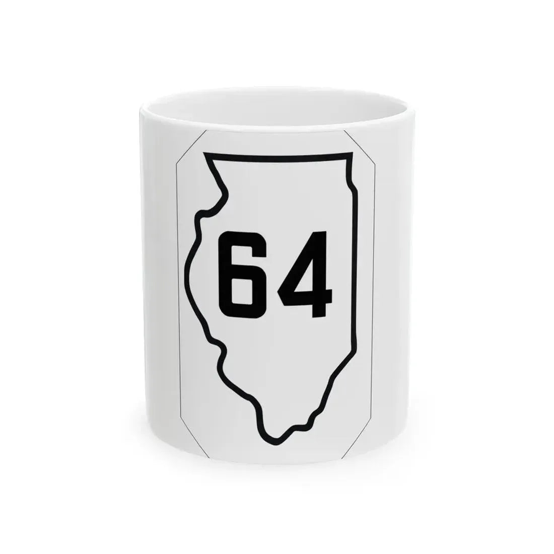 Illinois 64 1926 (Illinois) (Road Sign) White Coffee Mug 11oz - Go Mug Yourself