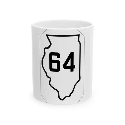Illinois 64 1926 (Illinois) (Road Sign) White Coffee Mug 11oz - Go Mug Yourself