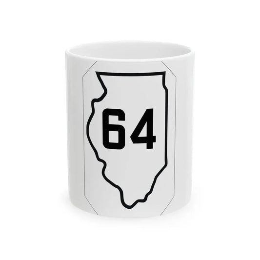 Illinois 64 1926 (Illinois) (Road Sign) White Coffee Mug 11oz - Go Mug Yourself