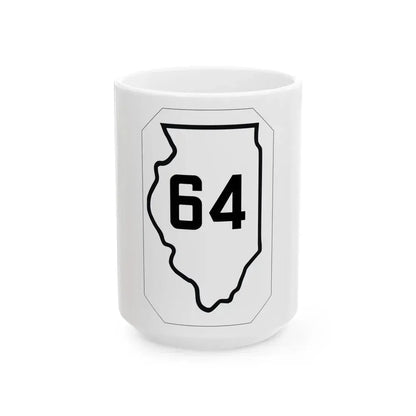 Illinois 64 1926 (Illinois) (Road Sign) White Coffee Mug 15oz - Go Mug Yourself