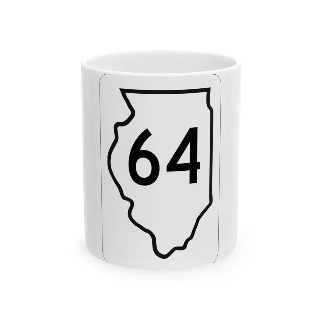 Illinois 64 1950 (Illinois) (Road Sign) White Coffee Mug 11oz - Go Mug Yourself