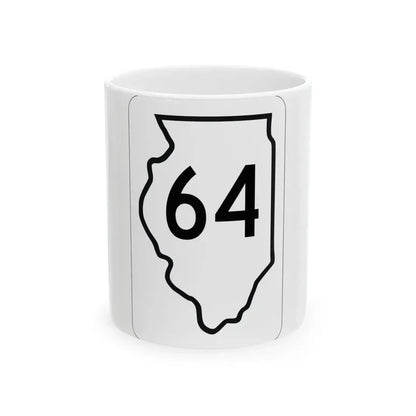 Illinois 64 1950 (Illinois) (Road Sign) White Coffee Mug 11oz - Go Mug Yourself