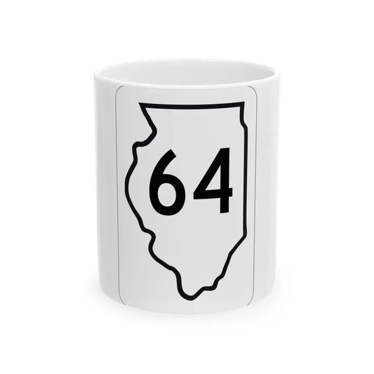 Illinois 64 1950 (Illinois) (Road Sign) White Coffee Mug 11oz - Go Mug Yourself