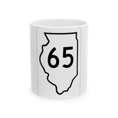 Illinois 65 1950 (Illinois) (Road Sign) White Coffee Mug 11oz - Go Mug Yourself