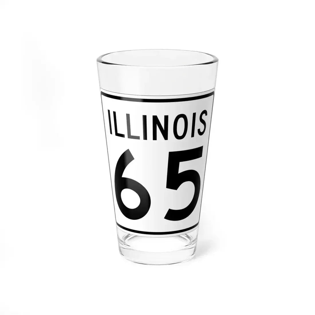Illinois 65 1960 (Illinois) (Road Sign) Pint Glass 16oz 16oz - Go Mug Yourself