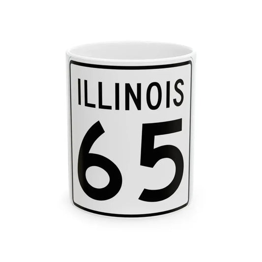Illinois 65 1960 (Illinois) (Road Sign) White Coffee Mug 11oz - Go Mug Yourself