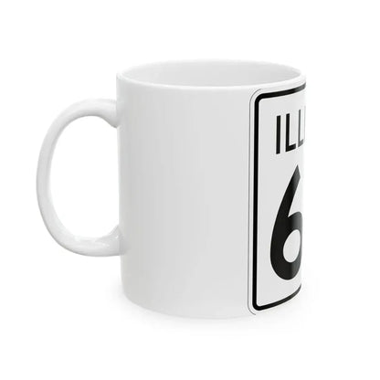 Illinois 65 1960 (Illinois) (Road Sign) White Coffee Mug - Go Mug Yourself