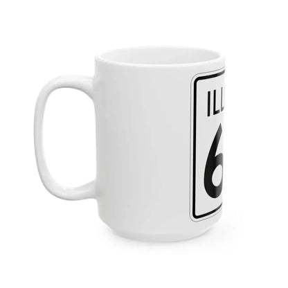 Illinois 65 1960 (Illinois) (Road Sign) White Coffee Mug - Go Mug Yourself