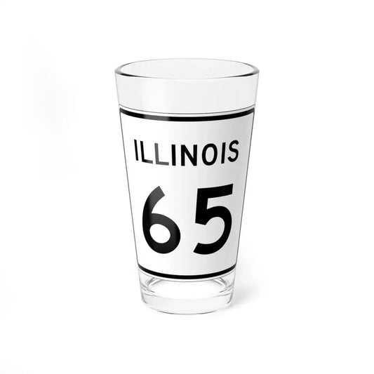 Illinois 65 (Illinois) (Road Sign) Pint Glss 16oz 16oz - Go Mug Yourself