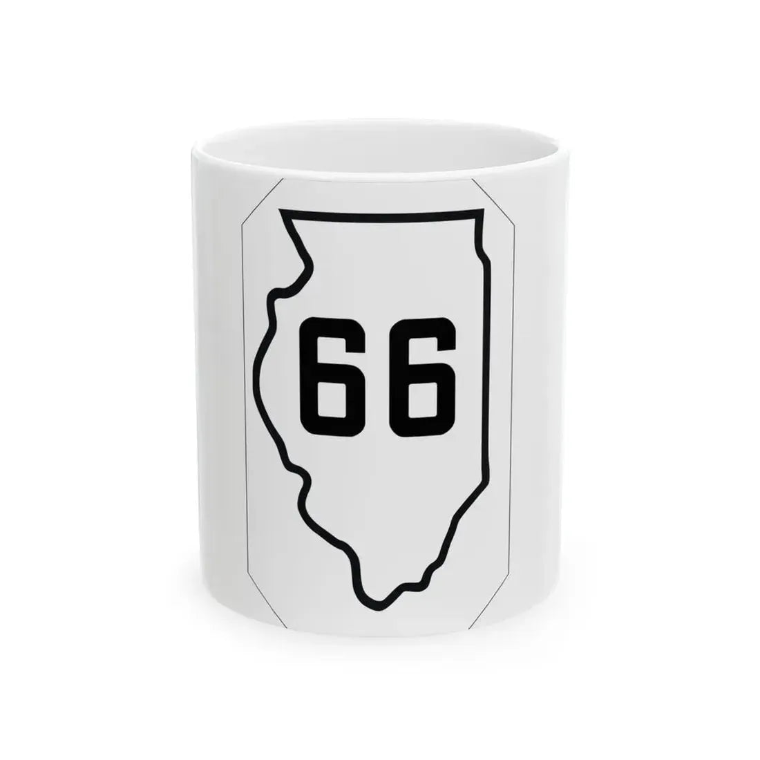Illinois 66 1926 (Illinois) (Road Sign) White Coffee Mug 11oz - Go Mug Yourself