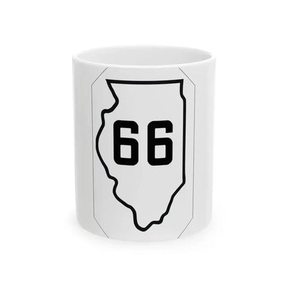 Illinois 66 1926 (Illinois) (Road Sign) White Coffee Mug 11oz - Go Mug Yourself