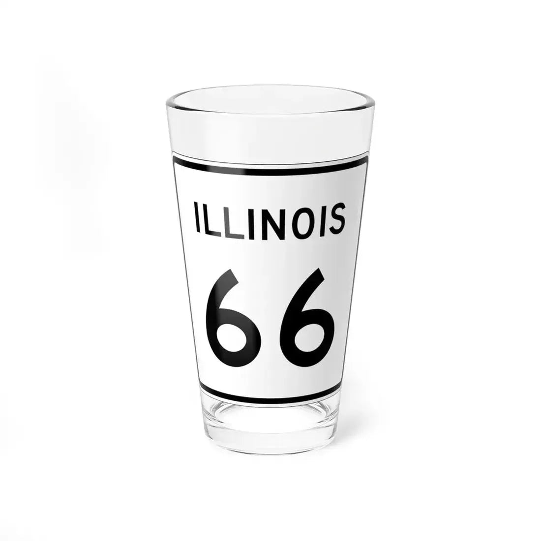 Illinois 66 (Illinois) (Road Sign) Pint Glass 16oz 16oz - Go Mug Yourself