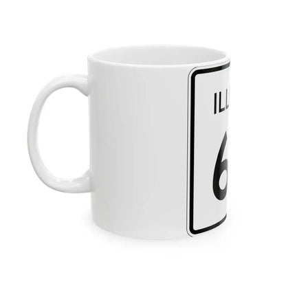 Illinois 66 (Illinois) (Road Sign) White Coffee Mug - Go Mug Yourself