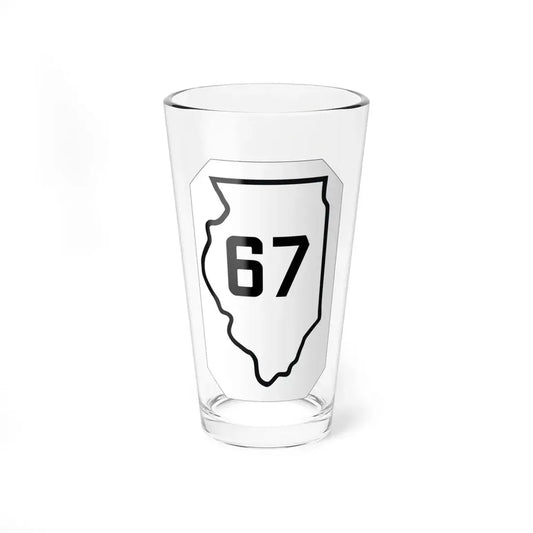 Illinois 67 1926 (Illinois) (Road Sign) Pint Glss 16oz 16oz - Go Mug Yourself