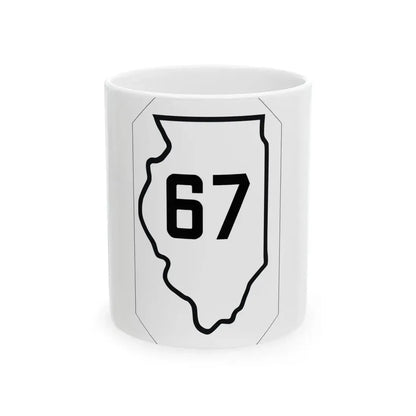 Illinois 67 1926 (Illinois) (Road Sign) White Coffee Mug 11oz - Go Mug Yourself