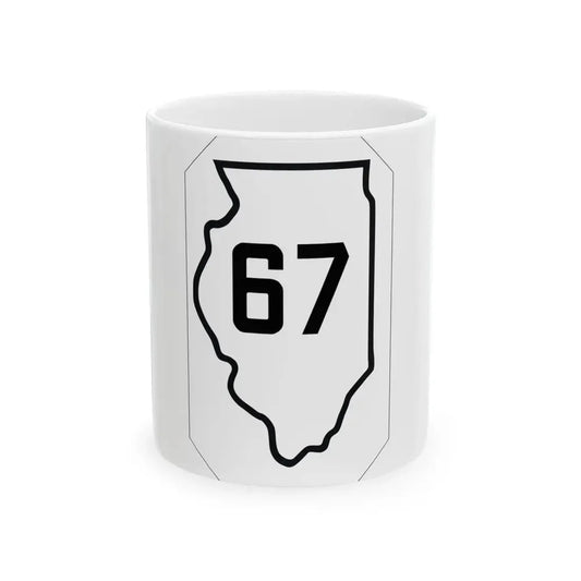 Illinois 67 1926 (Illinois) (Road Sign) White Coffee Mug 11oz - Go Mug Yourself