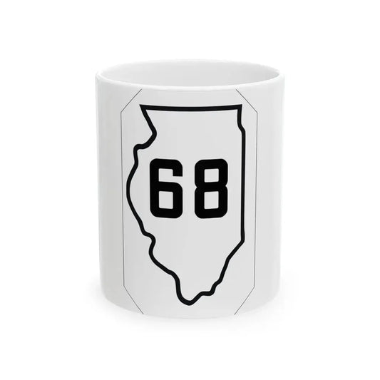 Illinois 68 1926 (Illinois) (Road Sign) White Coffee Mug 11oz - Go Mug Yourself