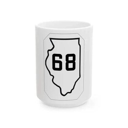 Illinois 68 1926 (Illinois) (Road Sign) White Coffee Mug 15oz - Go Mug Yourself
