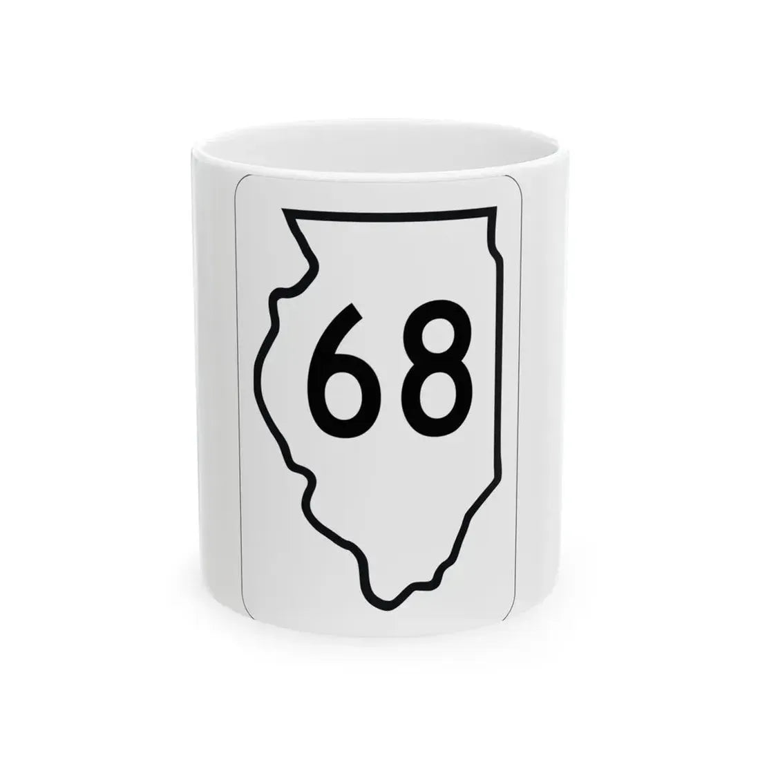 Illinois 68 1950 (Illinois) (Road Sign) White Coffee Mug 11oz - Go Mug Yourself