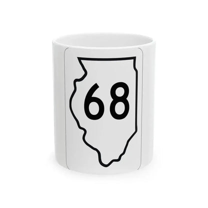 Illinois 68 1950 (Illinois) (Road Sign) White Coffee Mug 11oz - Go Mug Yourself