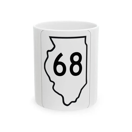 Illinois 68 1950 (Illinois) (Road Sign) White Coffee Mug 11oz - Go Mug Yourself