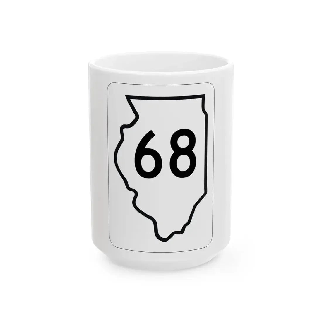 Illinois 68 1950 (Illinois) (Road Sign) White Coffee Mug 15oz - Go Mug Yourself