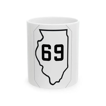 Illinois 69 1926 (Illinois) (Road Sign) White Coffee Mug 11oz - Go Mug Yourself