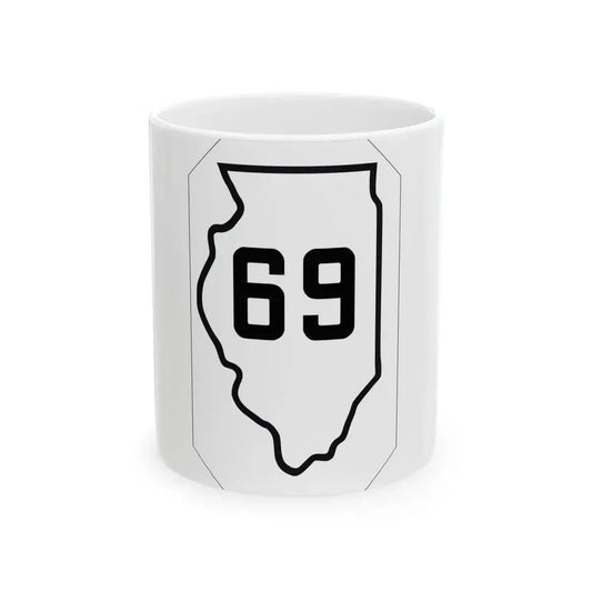 Illinois 69 1926 (Illinois) (Road Sign) White Coffee Mug 11oz - Go Mug Yourself