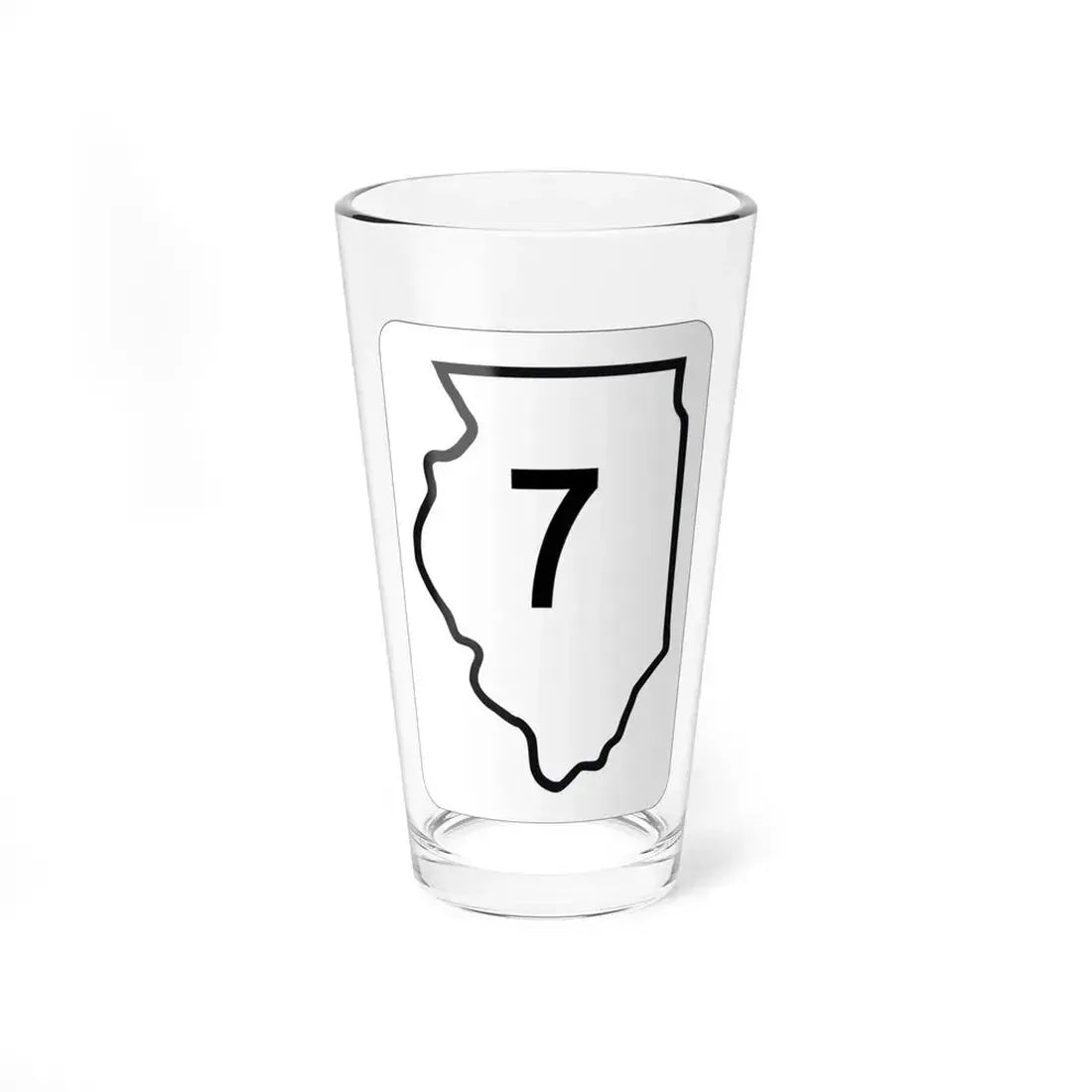 Illinois 7 1950 (Illinois) (Road Sign) Pint Glass 16oz 16oz - Go Mug Yourself