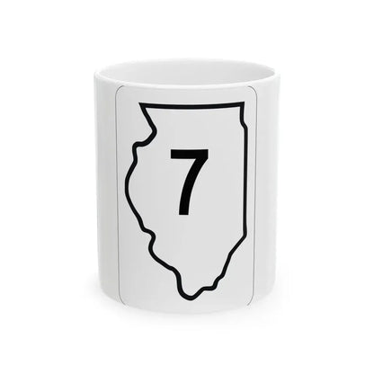 Illinois 7 1950 (Illinois) (Road Sign) White Coffee Mug 11oz - Go Mug Yourself