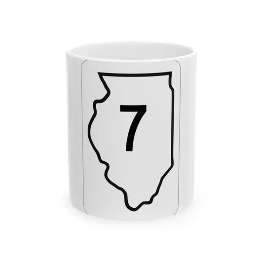 Illinois 7 1950 (Illinois) (Road Sign) White Coffee Mug 11oz - Go Mug Yourself