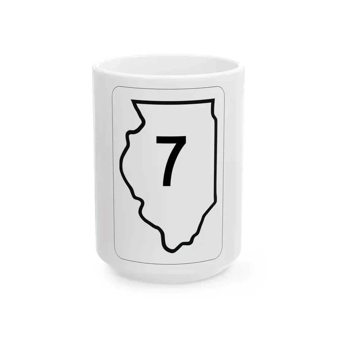 Illinois 7 1950 (Illinois) (Road Sign) White Coffee Mug 15oz - Go Mug Yourself