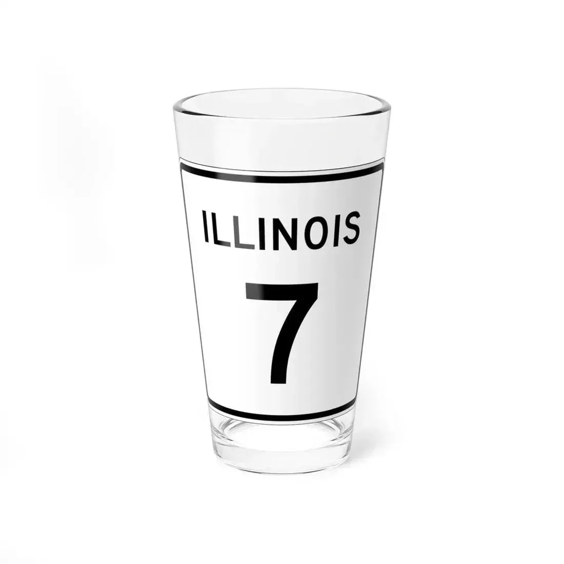 Illinois 7 (Illinois) (Road Sign) Pint Glass 16oz 16oz - Go Mug Yourself