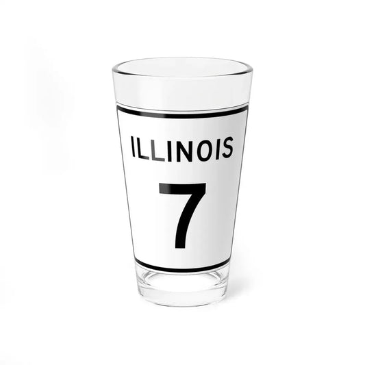 Illinois 7 (Illinois) (Road Sign) Pint Glss 16oz 16oz - Go Mug Yourself