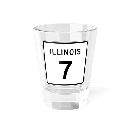 Illinois 7 (Illinois) (Road Sign) Shot Glass 1.5oz 1.5oz - Go Mug Yourself
