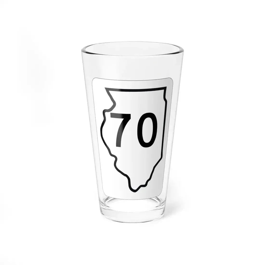 Illinois 70 1950 (Illinois) (Road Sign) Pint Glass 16oz 16oz - Go Mug Yourself