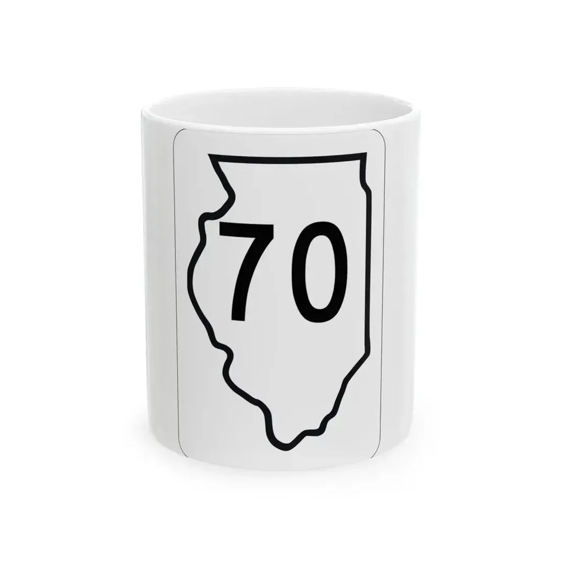 Illinois 70 1950 (Illinois) (Road Sign) White Coffee Mug 11oz - Go Mug Yourself