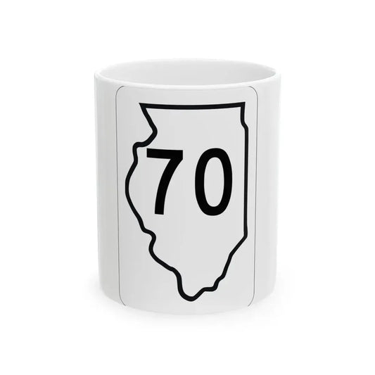 Illinois 70 1950 (Illinois) (Road Sign) White Coffee Mug 11oz - Go Mug Yourself