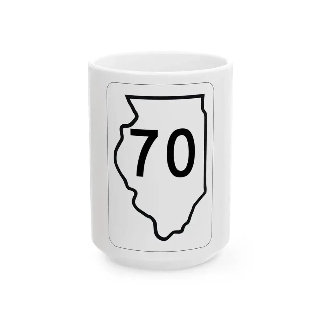 Illinois 70 1950 (Illinois) (Road Sign) White Coffee Mug 15oz - Go Mug Yourself