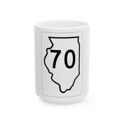 Illinois 70 1950 (Illinois) (Road Sign) White Coffee Mug 15oz - Go Mug Yourself