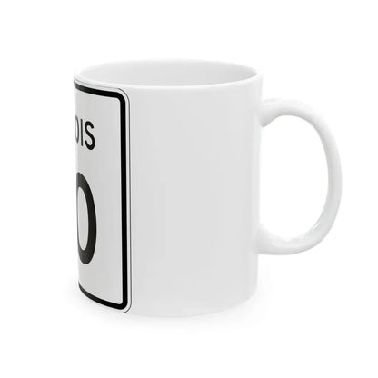 Illinois 70 (Illinois) (Road Sign) White Coffee Mug - Go Mug Yourself