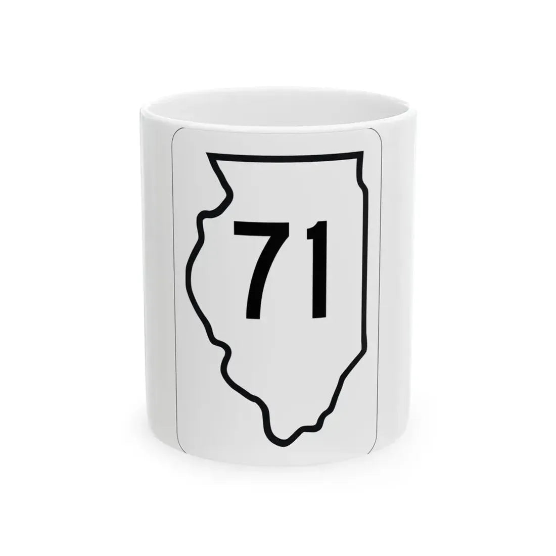 Illinois 71 1950 (Illinois) (Road Sign) White Coffee Mug 11oz - Go Mug Yourself