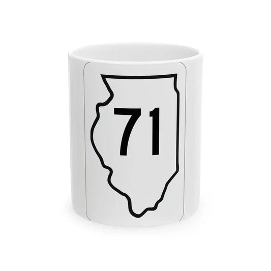 Illinois 71 1950 (Illinois) (Road Sign) White Coffee Mug 11oz - Go Mug Yourself