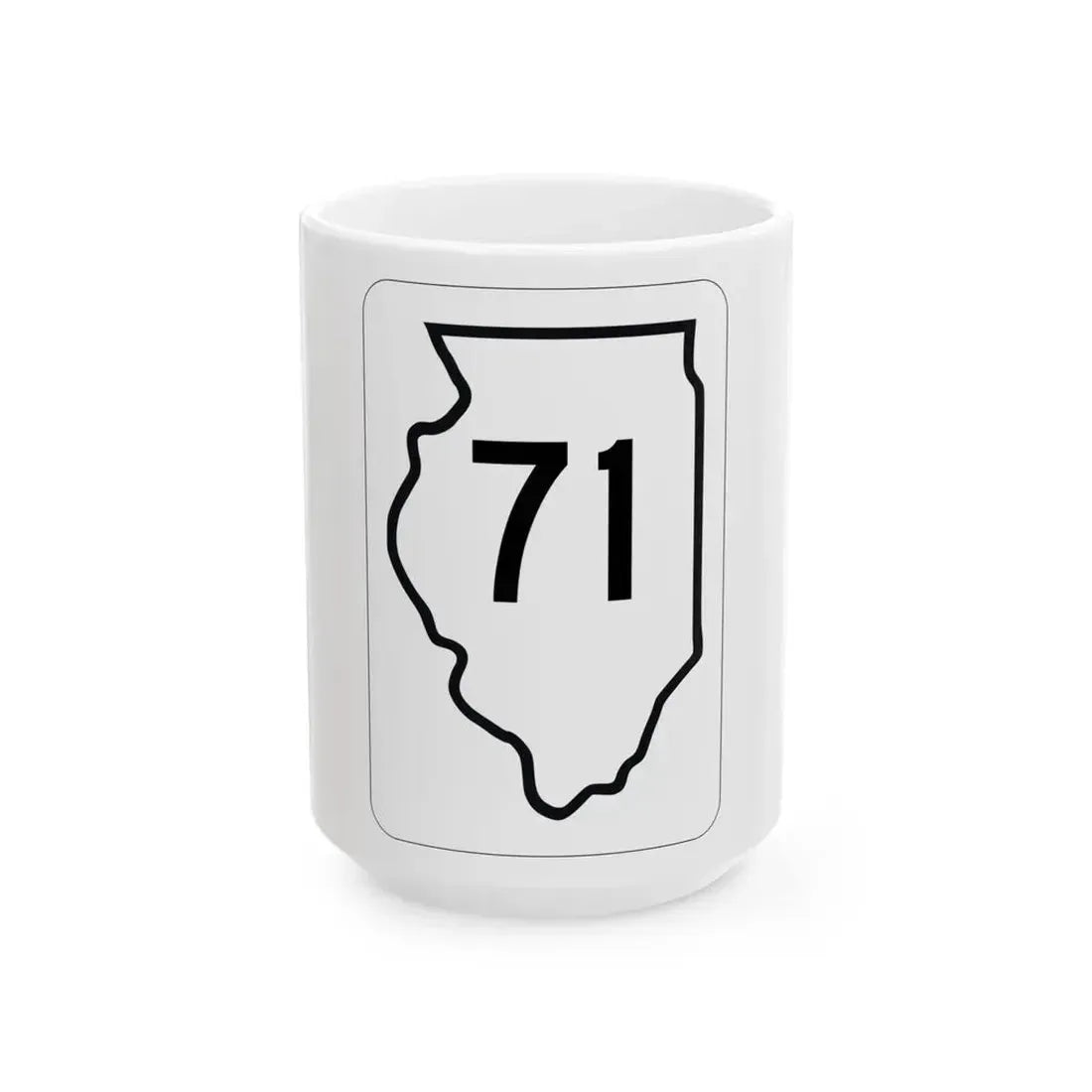 Illinois 71 1950 (Illinois) (Road Sign) White Coffee Mug 15oz - Go Mug Yourself