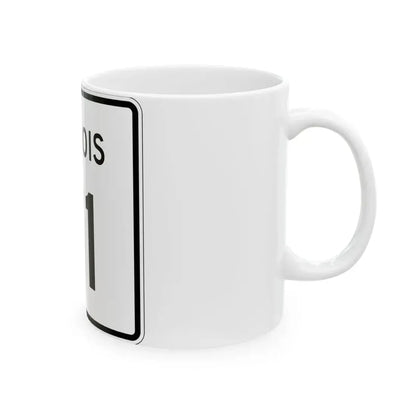 Illinois 71 (Illinois) (Road Sign) White Coffee Mug - Go Mug Yourself