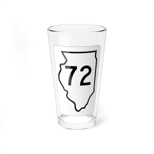 Illinois 72 1950 (Illinois) (Road Sign) Pint Glass 16oz 16oz - Go Mug Yourself