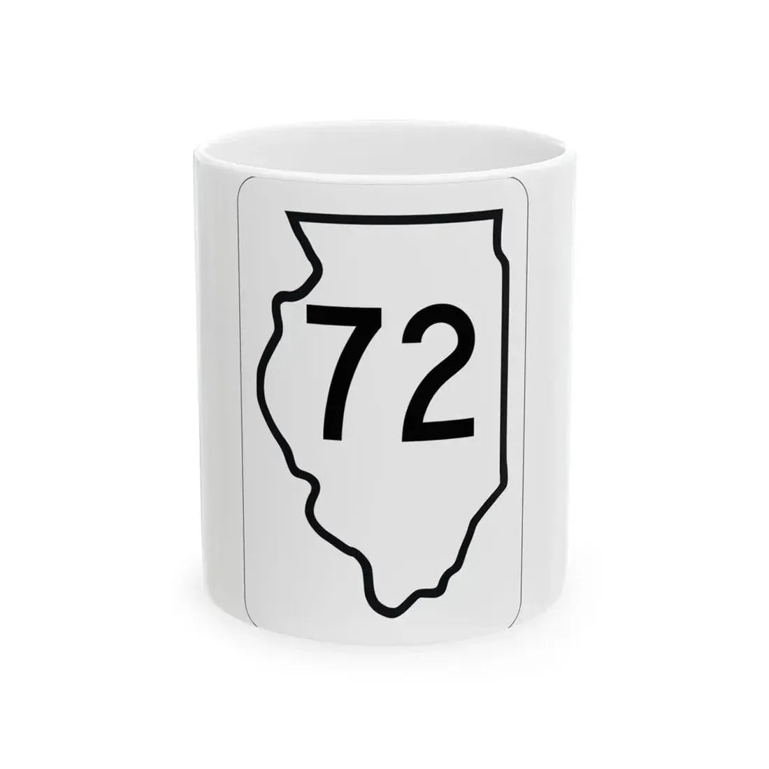 Illinois 72 1950 (Illinois) (Road Sign) White Coffee Mug 11oz - Go Mug Yourself