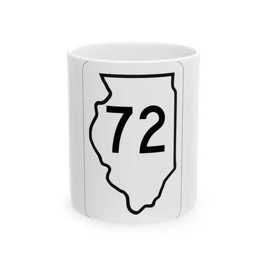 Illinois 72 1950 (Illinois) (Road Sign) White Coffee Mug 11oz - Go Mug Yourself